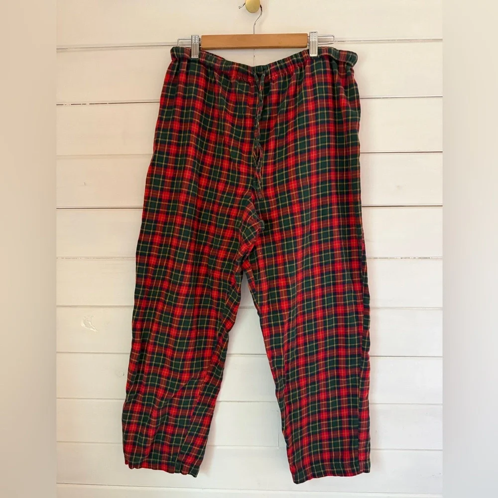 Vintage 90s Victorias Secret Country Tartan Plaid Flannel 2 PC Pajama Set LARGE